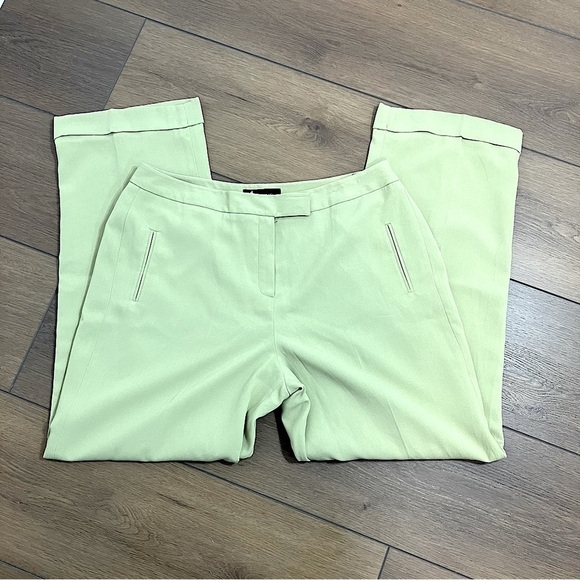 Larry Levine Suits Women’s Light Chartreuse Wide-Leg Rolled-cuff Trouser (16) - Picture 1 of 8